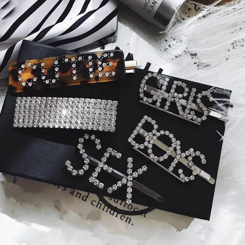 Korean Fashion Luxury Crystal Rhinestone Hair Clips Leopard Acrylic Hairpin Hair Accessories for Women Letters Hairgrip Headwear
Korean Fashion Luxury Crystal Rhinestone Hair Clips Leopard Acrylic Hairpin Hair Accessories for Women Letters Hairgrip Headwear