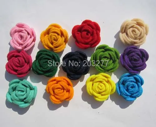 

Free shipping!50pcs/lot 3CM New felt flowers men stick pin flowers can order mixed color
