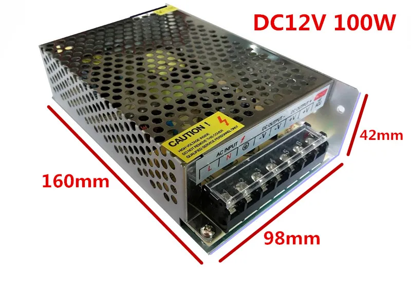 High quality DC 12V 8A LED Lighting Transformers 100W Driver Power Adapter AC 220-240V Switch Supply | Освещение