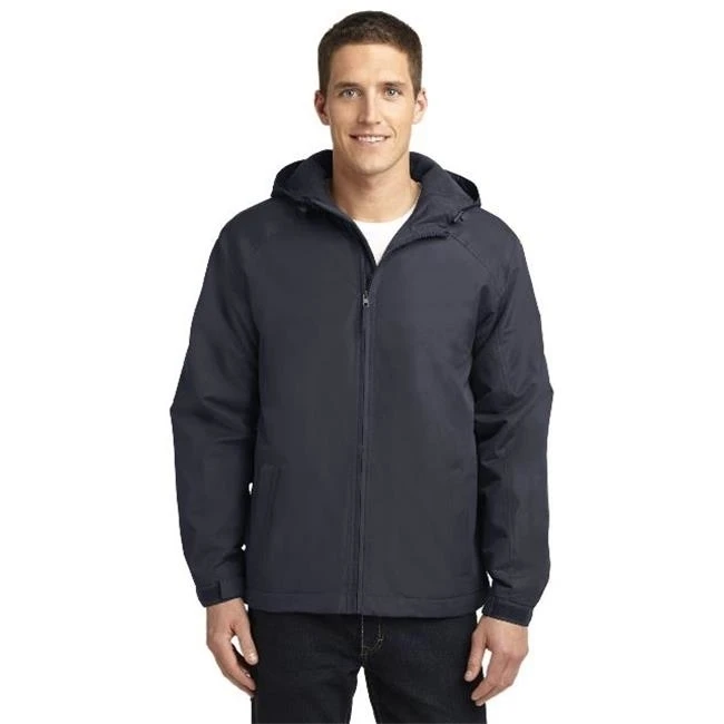 Port Authority J327 Mens Hooded Charger Jacket Battleship Grey - Small