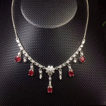 Tested Natural Ruby Choker Necklaces for Women, 4*5mm*5Pcs Birthstone, 925 Sterling Silver with Velvet Box Certificate FN189
Tested Natural Ruby Choker Necklaces for Women, 4*5mm*5Pcs Birthstone, 925 Sterling Silver with Velvet Box Certificate FN189