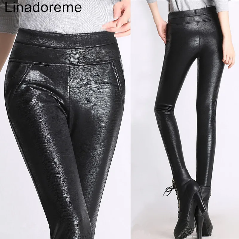 S-4XL 2018 Autumn Winter New Women Skinny Warm Fleece PU Leather leggings Fashion Sexy Slim Leather Pants High Quality Plus Size
S-4XL 2018 Autumn Winter New Women Skinny Warm Fleece PU Leather leggings Fashion Sexy Slim Leather Pants High Quality Plus Size