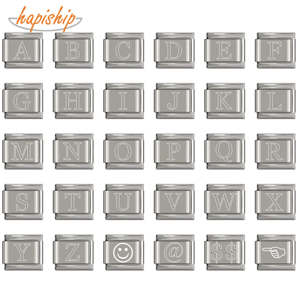Hapiship 2019 Original Daisy Silver 26 Letters A-Z Italian Charm Fit 9mm Bracelet Stainless Steel Jewelry Making DJ153
Hapiship 2019 Original Daisy Silver 26 Letters A-Z Italian Charm Fit 9mm Bracelet Stainless Steel Jewelry Making DJ153