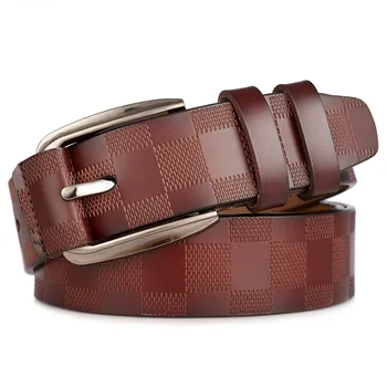 Manufacturers wholesale new men's plaid belt leather fashion leisure cowhide plaid belt needle buckle business trousers
Manufacturers wholesale new men's plaid belt leather fashion leisure cowhide plaid belt needle buckle business trousers