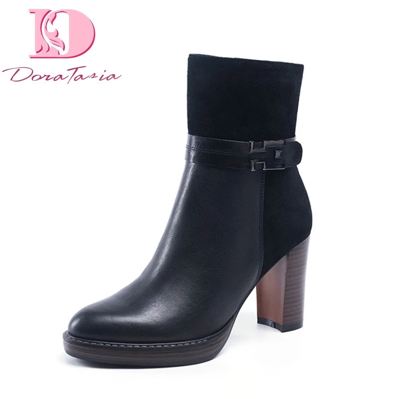 DoraTasia Brand New retro genuine leather and kid suede high Heels patchwork women Shoes big size 41 Ankle Boots Shoes Woman
DoraTasia Brand New retro genuine leather and kid suede high Heels patchwork women Shoes big size 41 Ankle Boots Shoes Woman