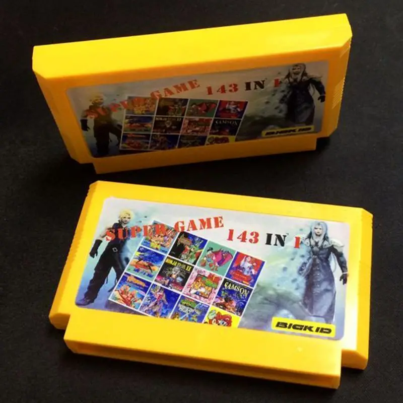 2 Pcs Top 60 Pins 8 bit Game Cartridge 143 in 1 with game Kirby's Adventure Star Wars Earthbound Final Fantasy 1 2 3
2 Pcs Top 60 Pins 8 bit Game Cartridge 143 in 1 with game Kirby's Adventure Star Wars Earthbound Final Fantasy 1 2 3