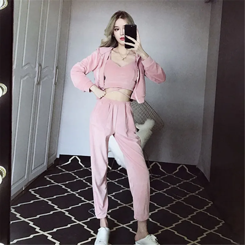 3PC Women Fashion Velvet Sets Casual Tracksuits 2019 Spring Autumn Female Sporting Suit Three Pieces Sets Sportswear Clothing
3PC Women Fashion Velvet Sets Casual Tracksuits 2019 Spring Autumn Female Sporting Suit Three Pieces Sets Sportswear Clothing