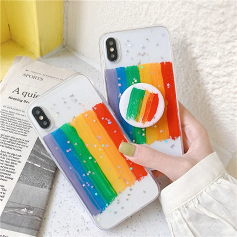 Rainbow stars + bracket all-inclusive anti-fall soft shell for iphone XS Max XS XR X 6 6S 7 8Plus Cover
Rainbow stars + bracket all-inclusive anti-fall soft shell for iphone XS Max XS XR X 6 6S 7 8Plus Cover