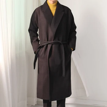 2018 Winter Korean Style Men's Belt Woolen Blends Overcoat Windbreaker Tide Loose Cashmere Long Cotton-padded Clothes Jackets
2018 Winter Korean Style Men's Belt Woolen Blends Overcoat Windbreaker Tide Loose Cashmere Long Cotton-padded Clothes Jackets