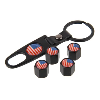 HAUSNN USA/US/America Flag Black/Silver Car Tyre Valve Caps Tire Air Dust Stem Covers With Keychain For Ford Cadillac Buick GMC
HAUSNN USA/US/America Flag Black/Silver Car Tyre Valve Caps Tire Air Dust Stem Covers With Keychain For Ford Cadillac Buick GMC