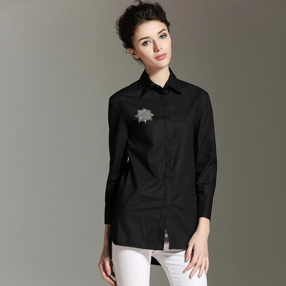 BURDULLY 2018 New women's white shirt Plus Size Spring and autumn Cotton Blouse Short before Long behind black Slim Office Tops
BURDULLY 2018 New women's white shirt Plus Size Spring and autumn Cotton Blouse Short before Long behind black Slim Office Tops
