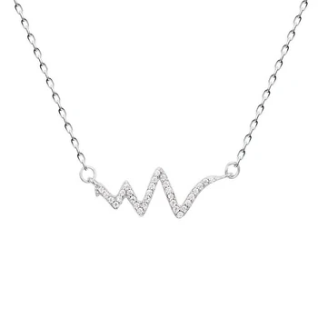 Ruifan Simple Wave Heart CZ Necklace ECG Pulse Charm Pendant Necklace Lightning Women Silver 925 Jewelry Accessories YNC060
Ruifan Simple Wave Heart CZ Necklace ECG Pulse Charm Pendant Necklace Lightning Women Silver 925 Jewelry Accessories YNC060
