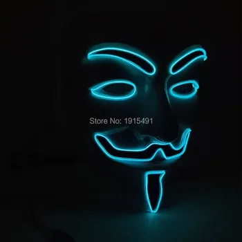 Hot selling Sound Activated/Flashing EL wire Vendetta Mask Novelty Lighting New Year Gift Neon LED Mask with DC-3V Controller
Hot selling Sound Activated/Flashing EL wire Vendetta Mask Novelty Lighting New Year Gift Neon LED Mask with DC-3V Controller
