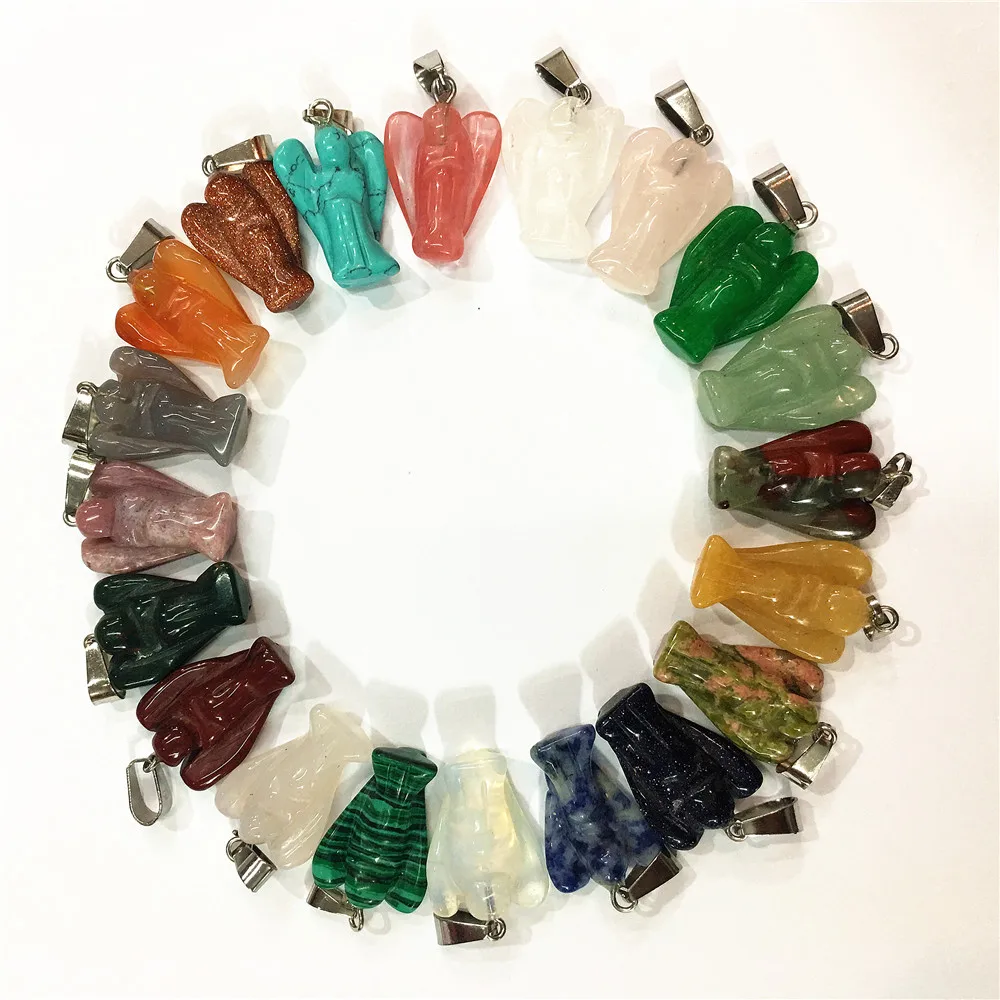 Fashion Natural Stone Angel Pendants Healing Charms Turquoises Agates Opal For Women Necklaces Jewelry Making 12PC Free Shipping
Fashion Natural Stone Angel Pendants Healing Charms Turquoises Agates Opal For Women Necklaces Jewelry Making 12PC Free Shipping