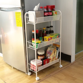 Multi-functional storage rack with pulleys, kitchen carts, storage spice racks
Multi-functional storage rack with pulleys, kitchen carts, storage spice racks