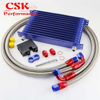 AN10 13 Row 262mm Oil Cooler kit Fits For BMW N54 Twin Turbo 135i E82 335i E90 E92 E93 Black / Blue 
AN10 13 Row 262mm Oil Cooler kit Fits For BMW N54 Twin Turbo 135i E82 335i E90 E92 E93 Black / Blue