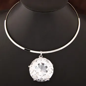 Fashion Exaggerated Elegant Big Stone Pendant Necklace Women Chunky Choker Women collar Jewelry
Fashion Exaggerated Elegant Big Stone Pendant Necklace Women Chunky Choker Women collar Jewelry