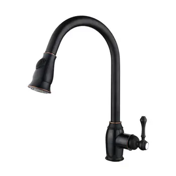 Kitchen Sink Faucets Brass Black Oil Brushed Pull Out/Down Kitchen Mixer Tap Single Handle Hot and Cold Kitchen Crane Faucet
Kitchen Sink Faucets Brass Black Oil Brushed Pull Out/Down Kitchen Mixer Tap Single Handle Hot and Cold Kitchen Crane Faucet