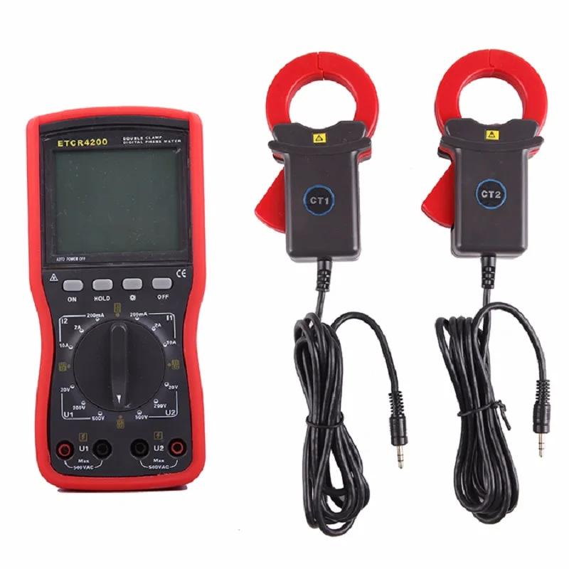 ETCR4200 Phase Measurement of Intelligent Dual-clamp Digital Phase Voltammeter Phase Meter
ETCR4200 Phase Measurement of Intelligent Dual-clamp Digital Phase Voltammeter Phase Meter