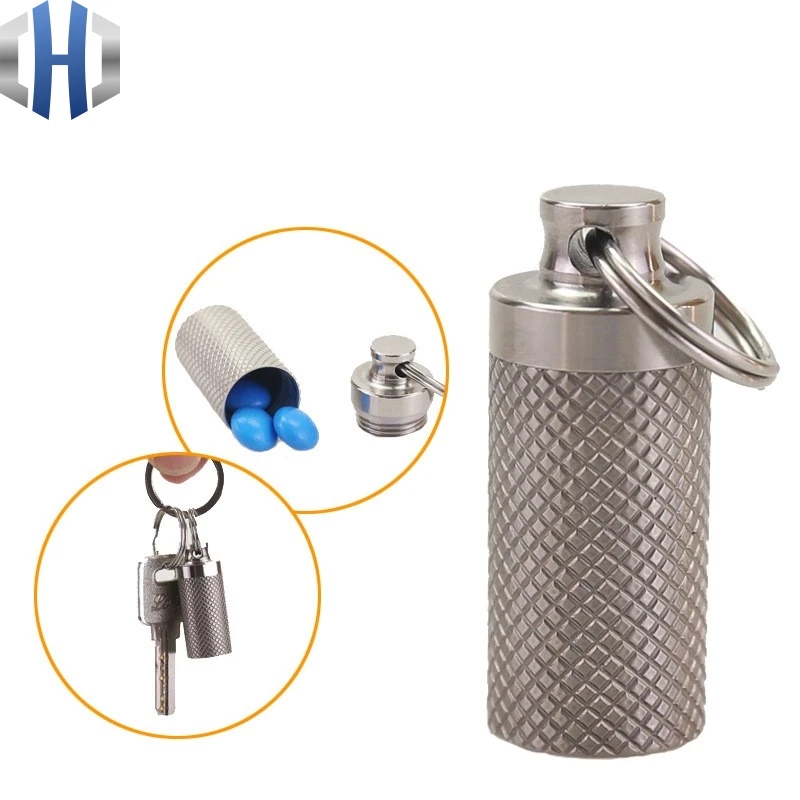 

Portable Mini Titanium Alloy Seals Bottle Waterproof Canister Medicine Bottles Outdoor EDC First Aid Supplies Tools