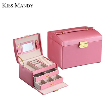 Kiss Mandy New Arrival Three Layers High Quality Leather Jewelry Boxes Makeup Case Fashion Jewelry KSO01
Kiss Mandy New Arrival Three Layers High Quality Leather Jewelry Boxes Makeup Case Fashion Jewelry KSO01