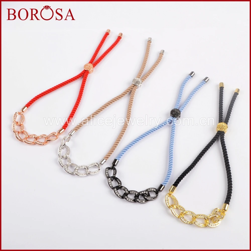 BOROSA Trendy Bracelets for Womem,Fashion CZ Micro Pave White Zircons Interlock Connector Adjustable Bracelets WX695
BOROSA Trendy Bracelets for Womem,Fashion CZ Micro Pave White Zircons Interlock Connector Adjustable Bracelets WX695