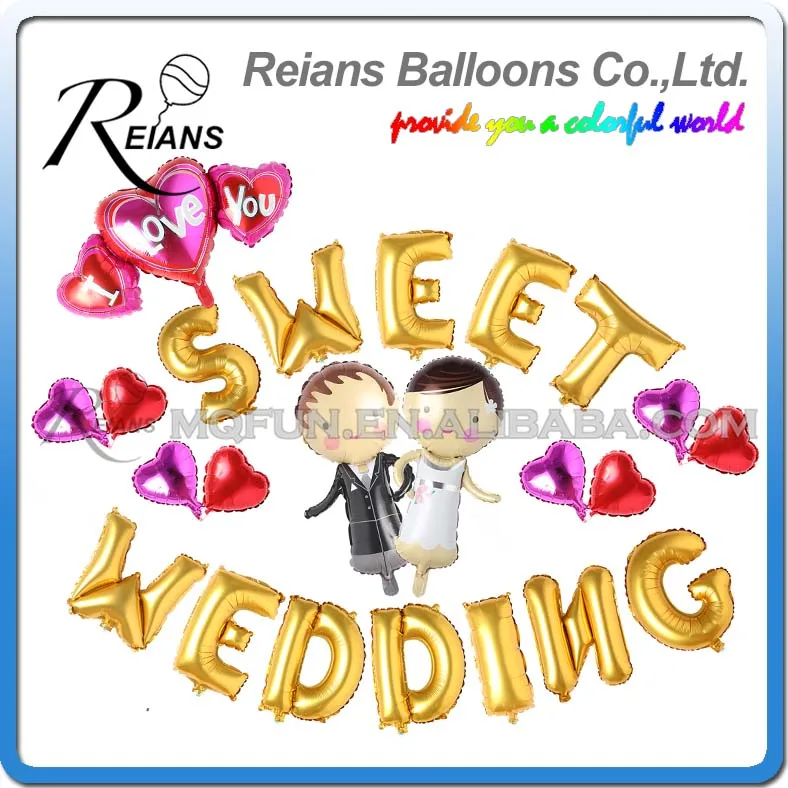 10 Sets Reians Cartoon SWEET WEDDING Wedding Groom bride Party Decoration Letter Number Helium Air Aluminum Foil Balloons Set
10 Sets Reians Cartoon SWEET WEDDING Wedding Groom bride Party Decoration Letter Number Helium Air Aluminum Foil Balloons Set