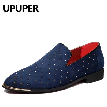 Size:38-48 Men Loafers Moccasins Blue Black Rivet Decoration Wedding Dress Shoes 2018 Fashion Spring Slip-on Flock Boat Shoes
Size:38-48 Men Loafers Moccasins Blue Black Rivet Decoration Wedding Dress Shoes 2018 Fashion Spring Slip-on Flock Boat Shoes