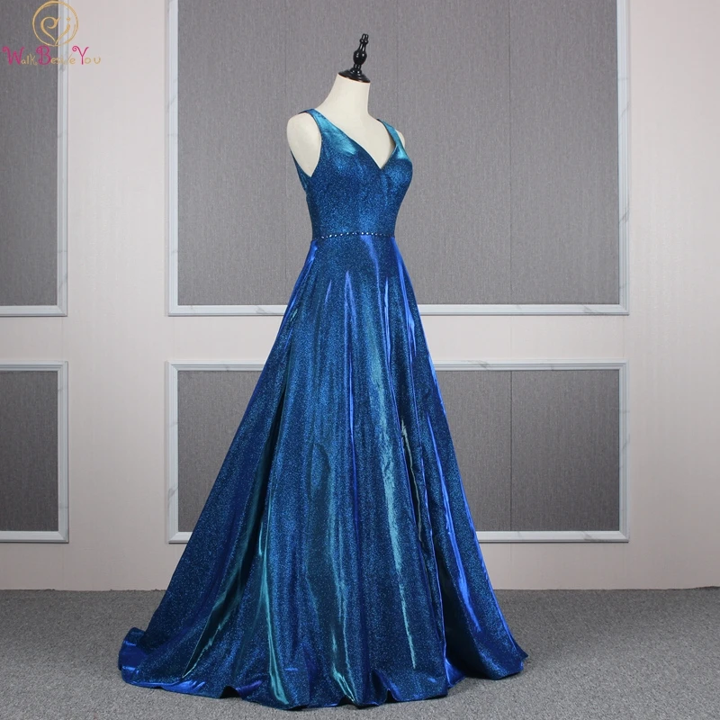 Royal Blue Evening Dresses Bling V Neck Keyhole Back Silver 2020 A Line Prom Formal Gowns Walk Beside You Elegant Party Crystal
Royal Blue Evening Dresses Bling V Neck Keyhole Back Silver 2020 A Line Prom Formal Gowns Walk Beside You Elegant Party Crystal