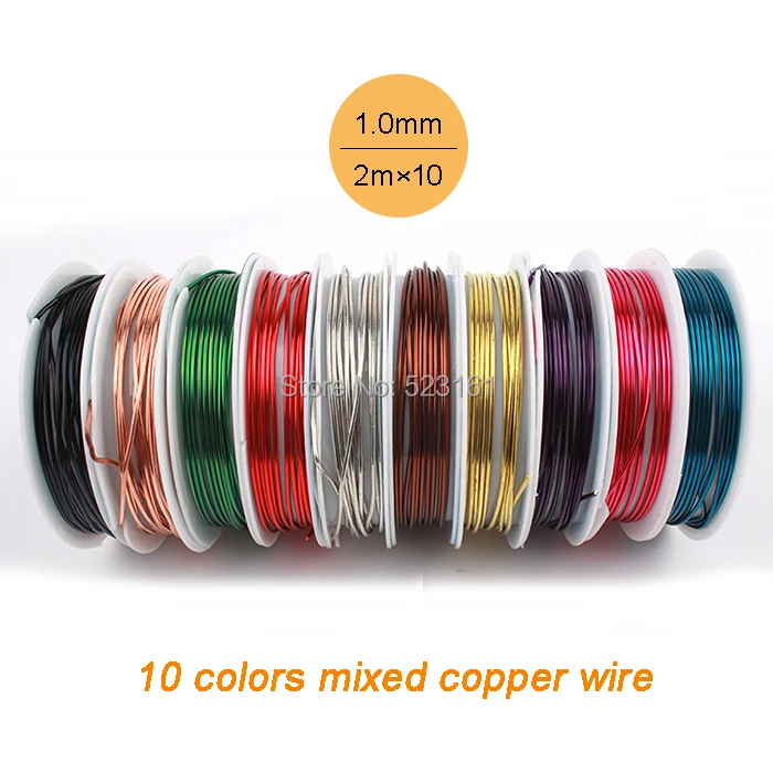 (10 pcs/lot) 18 ga Jewelry Copper Wire Solid 10 colors Mixed Wrapping Weaving Gauge Total 20m DIY Craft Wire Thickness 1.0mm
(10 pcs/lot) 18 ga Jewelry Copper Wire Solid 10 colors Mixed Wrapping Weaving Gauge Total 20m DIY Craft Wire Thickness 1.0mm