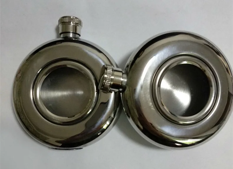 Description Picture 6 of item5oz Stainless Steel Hip Flask Pocket Flagon Whiskey Vodka Bottle Single-sided Round Glass Russia Portable Fashion Flagon