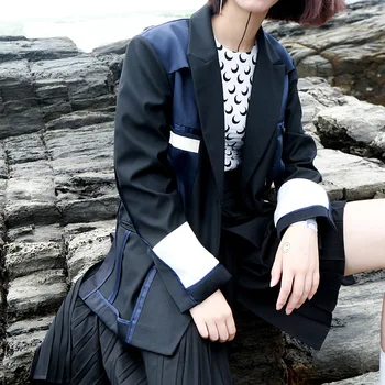 Female Suits New Spring Autumn Fashion Double-sided Wear Women Outwear Color Block Single Breasted Blazers Jackets for Mujer
Female Suits New Spring Autumn Fashion Double-sided Wear Women Outwear Color Block Single Breasted Blazers Jackets for Mujer