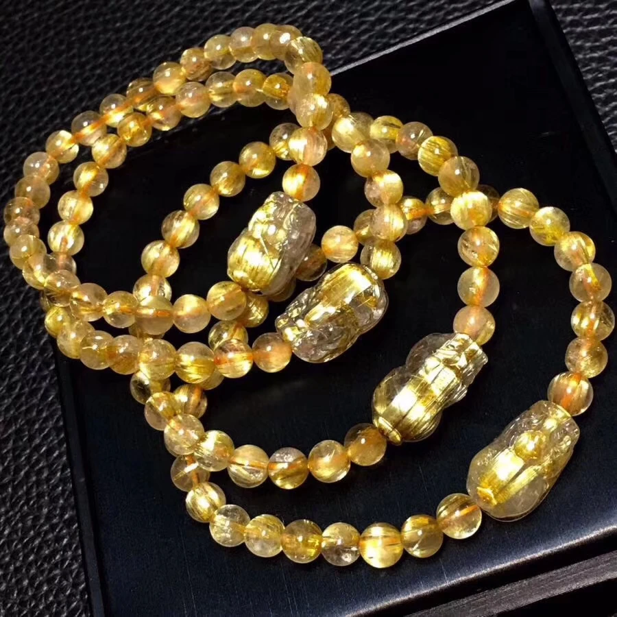 Natural Gold Rutilated Titanium Quartz Round Beads Bracelet Crystal Brazil Pi Xiu Woman Man 6.5mm Stretch Certificate AAAAAA
Natural Gold Rutilated Titanium Quartz Round Beads Bracelet Crystal Brazil Pi Xiu Woman Man 6.5mm Stretch Certificate AAAAAA