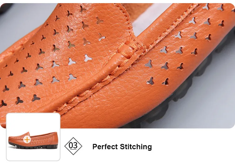AH 201-1-2019 New Genuine Leather Cut Outs Women Summer Loafers-5