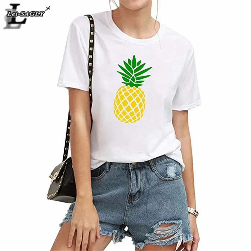 Lei SAGLY Yellow Pineapple Print Women Summer Short Sleeve T Shirt Female White Casual Streetwear Tshirt Homme Cute Fruit Tees
Lei SAGLY Yellow Pineapple Print Women Summer Short Sleeve T Shirt Female White Casual Streetwear Tshirt Homme Cute Fruit Tees