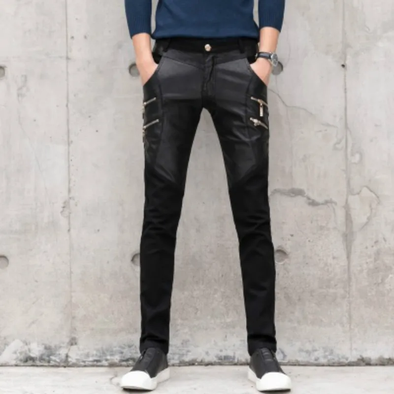 Pockets Pencil Slim Pants Men PU Leather Men Pants Modis Male Fashion Streetwear Punk Casual Hip Hop Trousers 2019 Freeshopping
Pockets Pencil Slim Pants Men PU Leather Men Pants Modis Male Fashion Streetwear Punk Casual Hip Hop Trousers 2019 Freeshopping