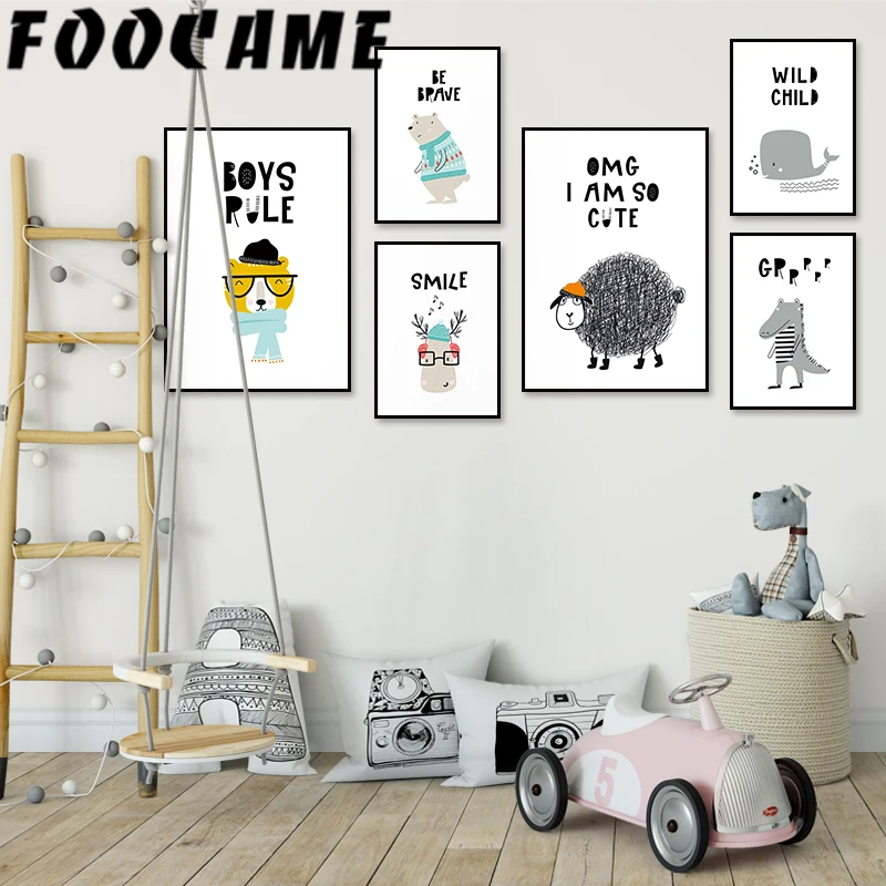 FOOCAME Whale Bear Crocodile Baby Nursery Room Decor Poster Child Wall Art Canvas Print Painting Nordic Kids Decoration Pictures
FOOCAME Whale Bear Crocodile Baby Nursery Room Decor Poster Child Wall Art Canvas Print Painting Nordic Kids Decoration Pictures