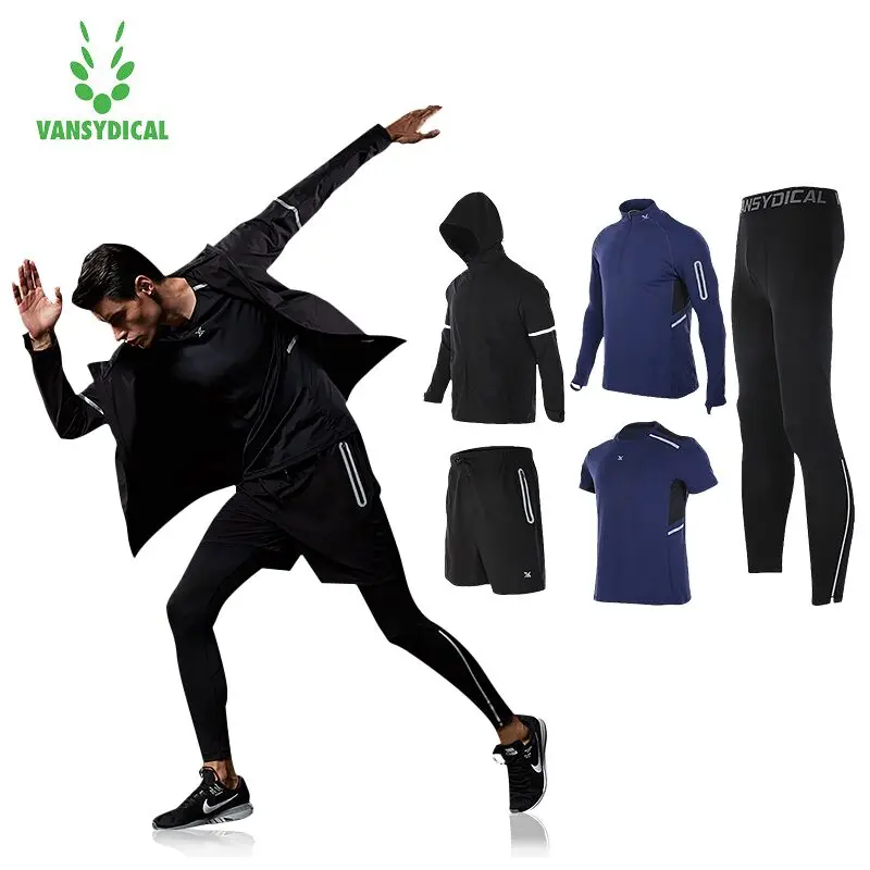Vansydical New Warm Sport Suit 5pcs Men Sportswear Windproof Gym Training Tracksuit Running Sets Jogging Jacket S-3XL
Vansydical New Warm Sport Suit 5pcs Men Sportswear Windproof Gym Training Tracksuit Running Sets Jogging Jacket S-3XL