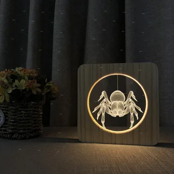 The spider design Wooden acrylic lights warm white lights Practical gifts Christmas Halloween costumes Home decoration
The spider design Wooden acrylic lights warm white lights Practical gifts Christmas Halloween costumes Home decoration