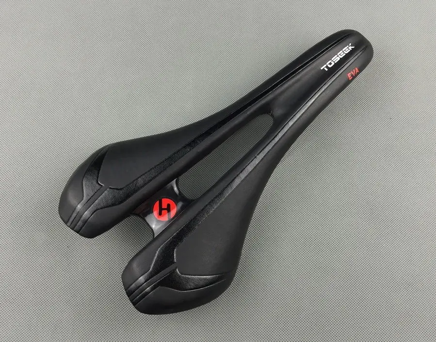 Leather Titanium rails EVA Cushion pad MTB Mountain Bike road Hollow Seat Saddle