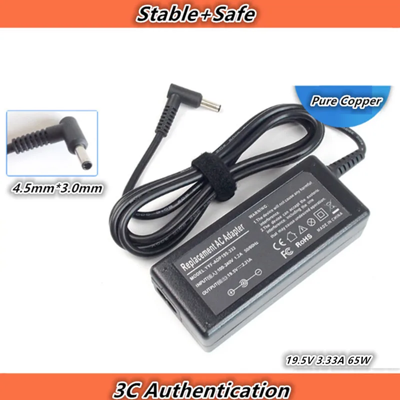 19.5V 3.33A 65W AC Laptop Power Supply Adapter Charger Cable for HP 250 G3 255 G3 355 G2,ProBook 430 G3 430 G4
19.5V 3.33A 65W AC Laptop Power Supply Adapter Charger Cable for HP 250 G3 255 G3 355 G2,ProBook 430 G3 430 G4