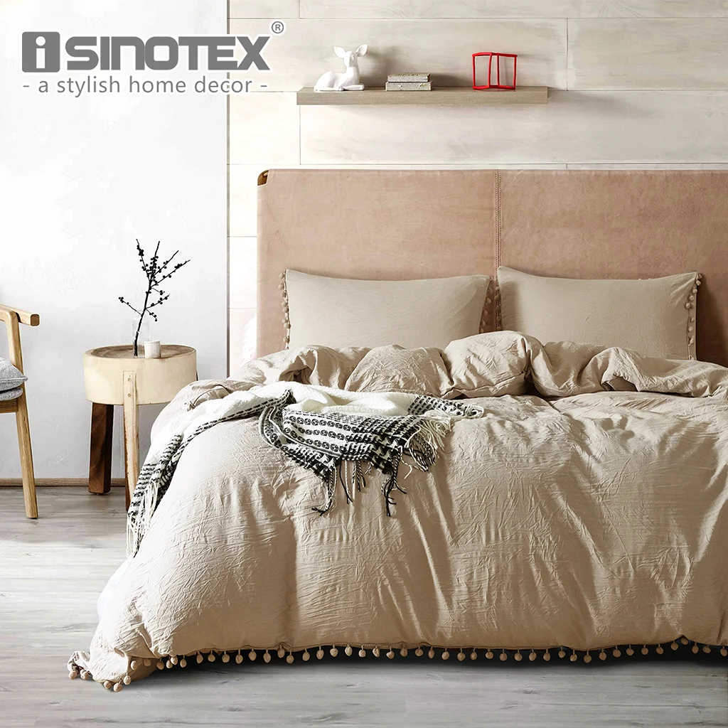 3-Piece Set Bedding Set Duvet Cover Set Decorative Tassel Ball Solid Color Quilt Cover Set Pillow Case High Quality Home Bed
3-Piece Set Bedding Set Duvet Cover Set Decorative Tassel Ball Solid Color Quilt Cover Set Pillow Case High Quality Home Bed