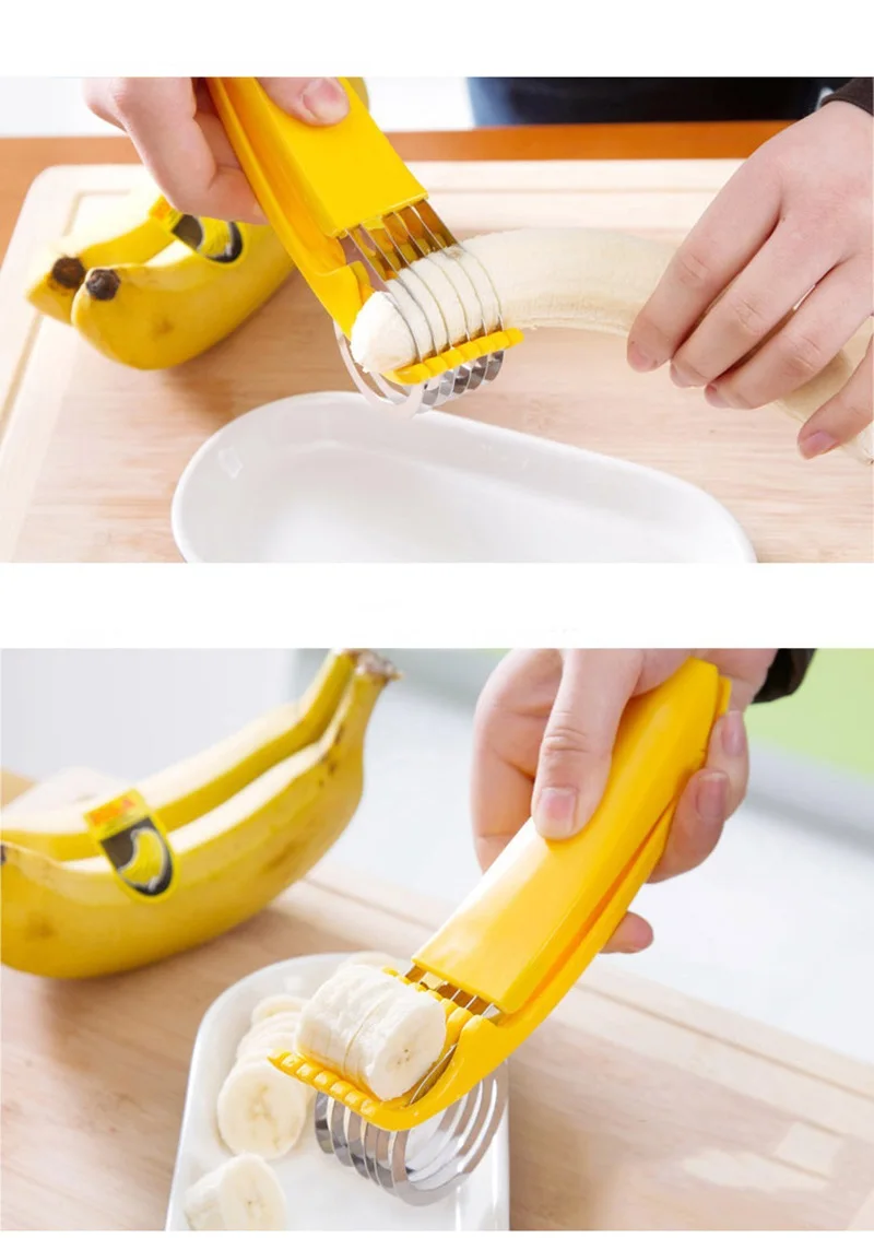 Popular Kitchen Accessories Banana Slicer Chopper Fruit Cutter Cucumber Salad Vegetable Peeler New Cooking Tool Home Creative