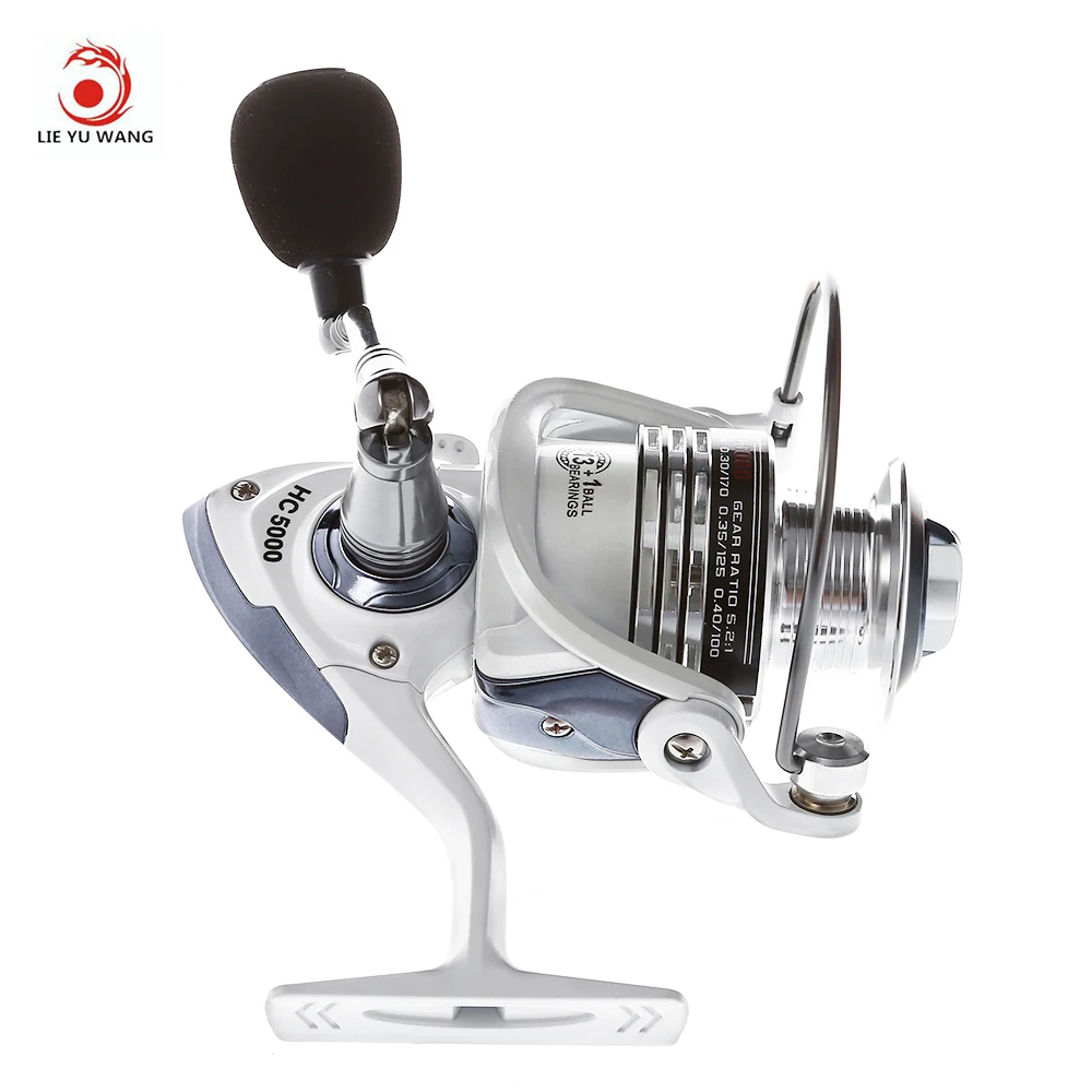 

LIEYUWANG HC1000 - 7000 13 + 1BB Full Metal Spinning Fishing Reel 5.2:1 Fishing Spinning Reel Pesca With Exchangeable Handle