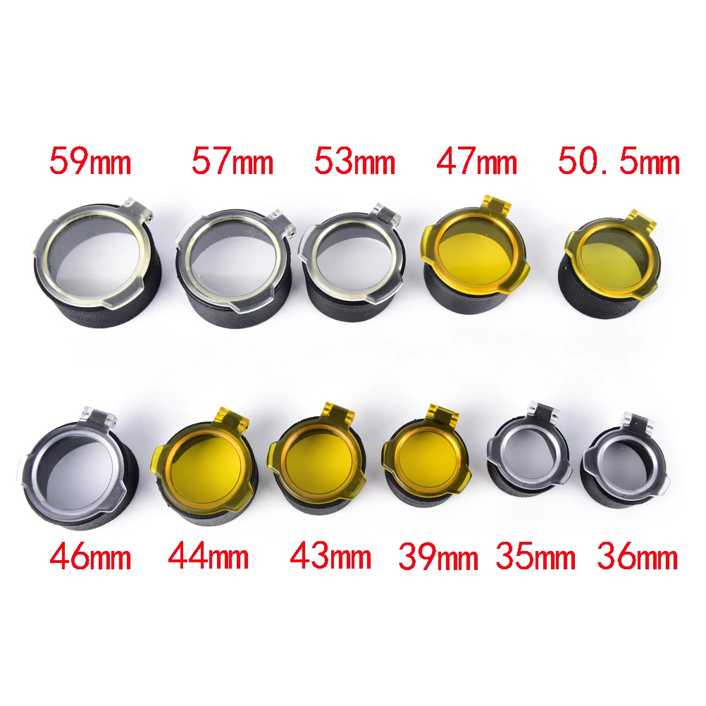 34-59mm Hunting Gun Caliber Rifle Scope Mounts Sight Quick Flip Spring Up Open Lens Cover Cap Eye Protect Objective Cap 12Sizes
34-59mm Hunting Gun Caliber Rifle Scope Mounts Sight Quick Flip Spring Up Open Lens Cover Cap Eye Protect Objective Cap 12Sizes