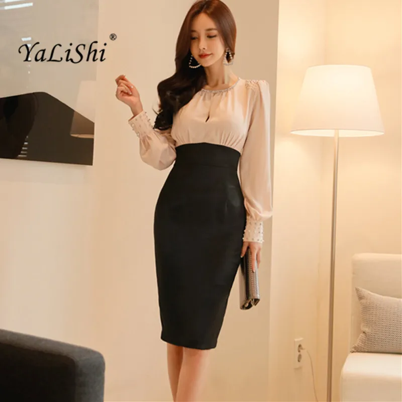 2019 New Women Dress Beading O-Neck Patchwork Slim Pencil Dress Bandage Bodycon Party OL Office Dresses Vestidos De Festa Mujer
2019 New Women Dress Beading O-Neck Patchwork Slim Pencil Dress Bandage Bodycon Party OL Office Dresses Vestidos De Festa Mujer