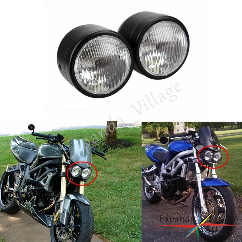 Papanda Motorcycle Black Streetfighters Twin Headlight Billet Head Lamp for Harley Dyna Cafe Racer Cruiser Bobber Choppers
Papanda Motorcycle Black Streetfighters Twin Headlight Billet Head Lamp for Harley Dyna Cafe Racer Cruiser Bobber Choppers