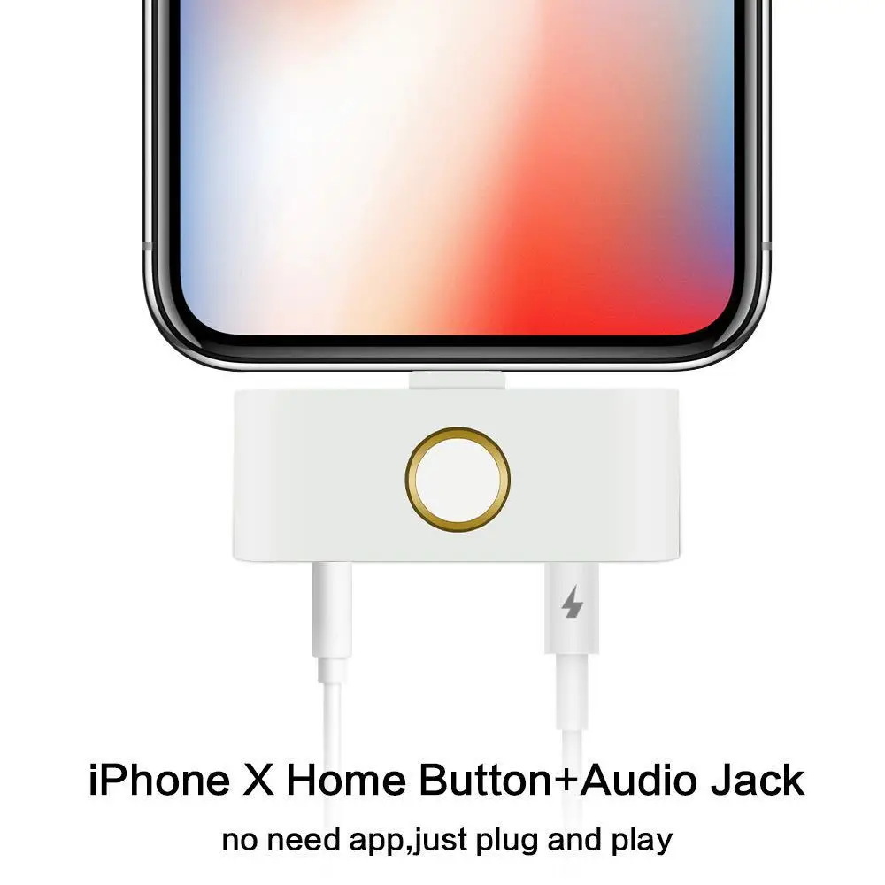 2 In 1 Mobile Phone Adapters for iPhone X Converters for iPad 4 3.5mm Audio Jack + HOME Button for iphone X 7 8 Plus Adapters
2 In 1 Mobile Phone Adapters for iPhone X Converters for iPad 4 3.5mm Audio Jack + HOME Button for iphone X 7 8 Plus Adapters