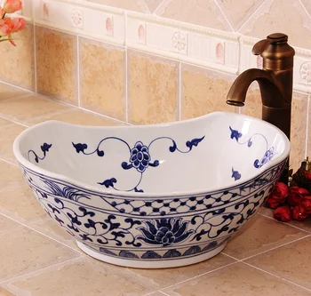 China Blue And White Handmade Lavabo Washbasin Artistic Bathroom Sink Art Counter Top wash basin wholesale
China Blue And White Handmade Lavabo Washbasin Artistic Bathroom Sink Art Counter Top wash basin wholesale