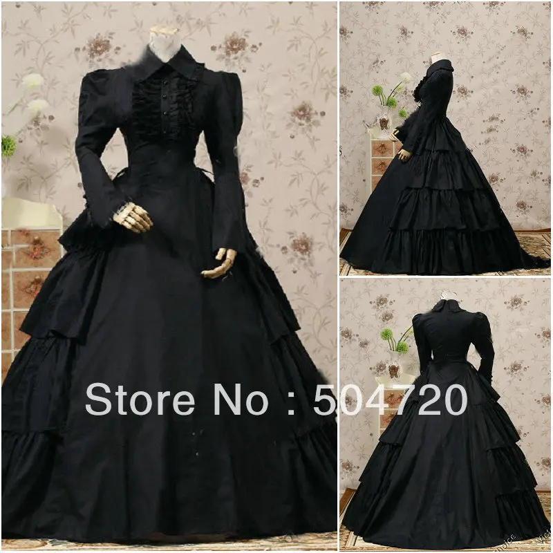 Custom-madeV-1143 Black Cotton Classic Gothic Lolita dress/victorian dress Civil War Halloween dress US6-26 xs-6xl V-808
Custom-madeV-1143 Black Cotton Classic Gothic Lolita dress/victorian dress Civil War Halloween dress US6-26 xs-6xl V-808